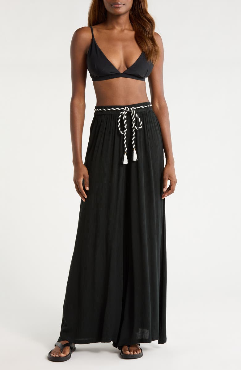 Elan Wide Leg Cover-Up Pants, Main, color, Black