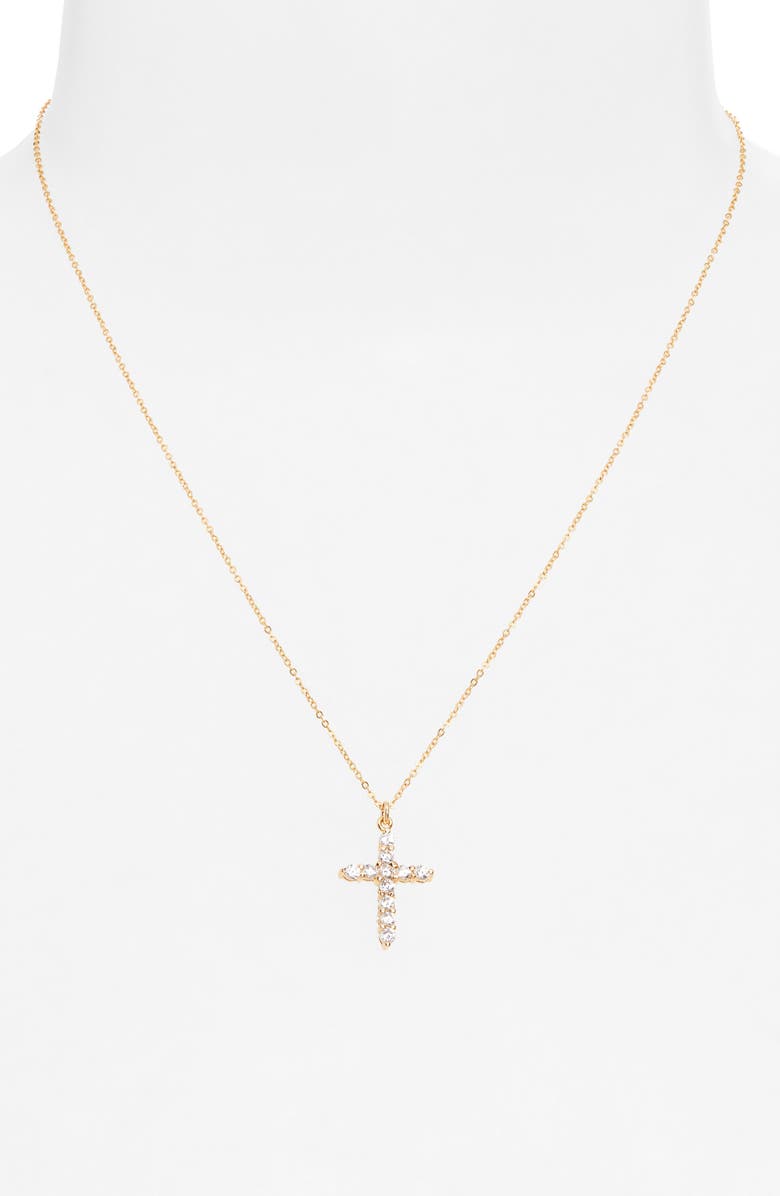 Set & Stones Asher Cross Necklace, Alternate, color, Gold