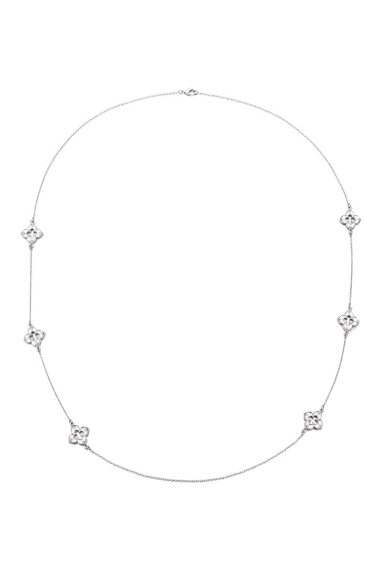 Clover Station Necklace, Alternate, color, SILVER