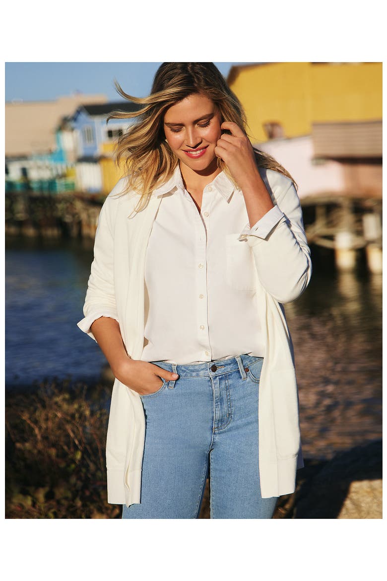 Long Sleeve Open Long Cardigan Sweater, Alternate, color, Ivory