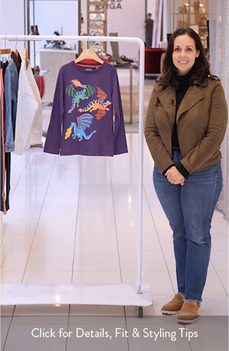 Kids' Dragon Long Sleeve Cotton Graphic T-Shirt, sales video thumbnail