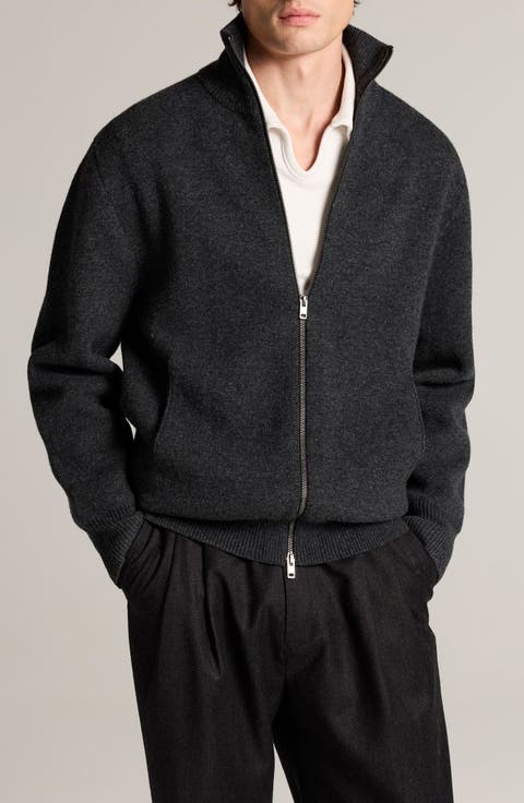 Double Air Knit Full Zip Cardigan