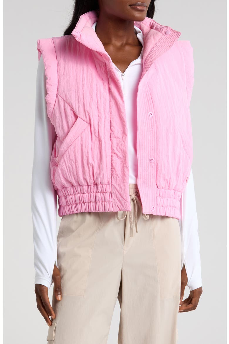 FP Movement Scrunch Time Puffer Vest, Main, color, PINK AURA