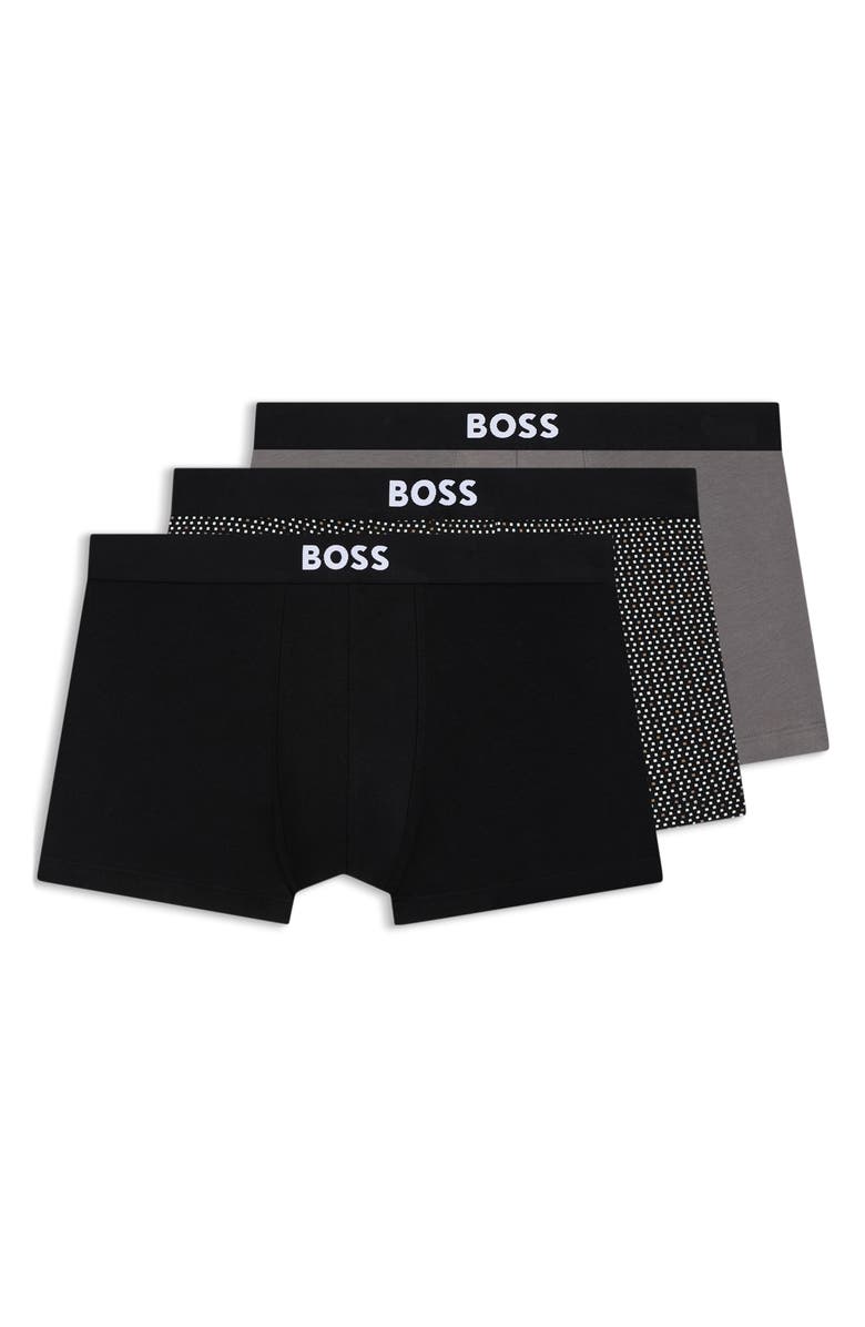 BOSS Assorted 3-Pack Stretch Cotton Trunks, Main, color, Open Beige