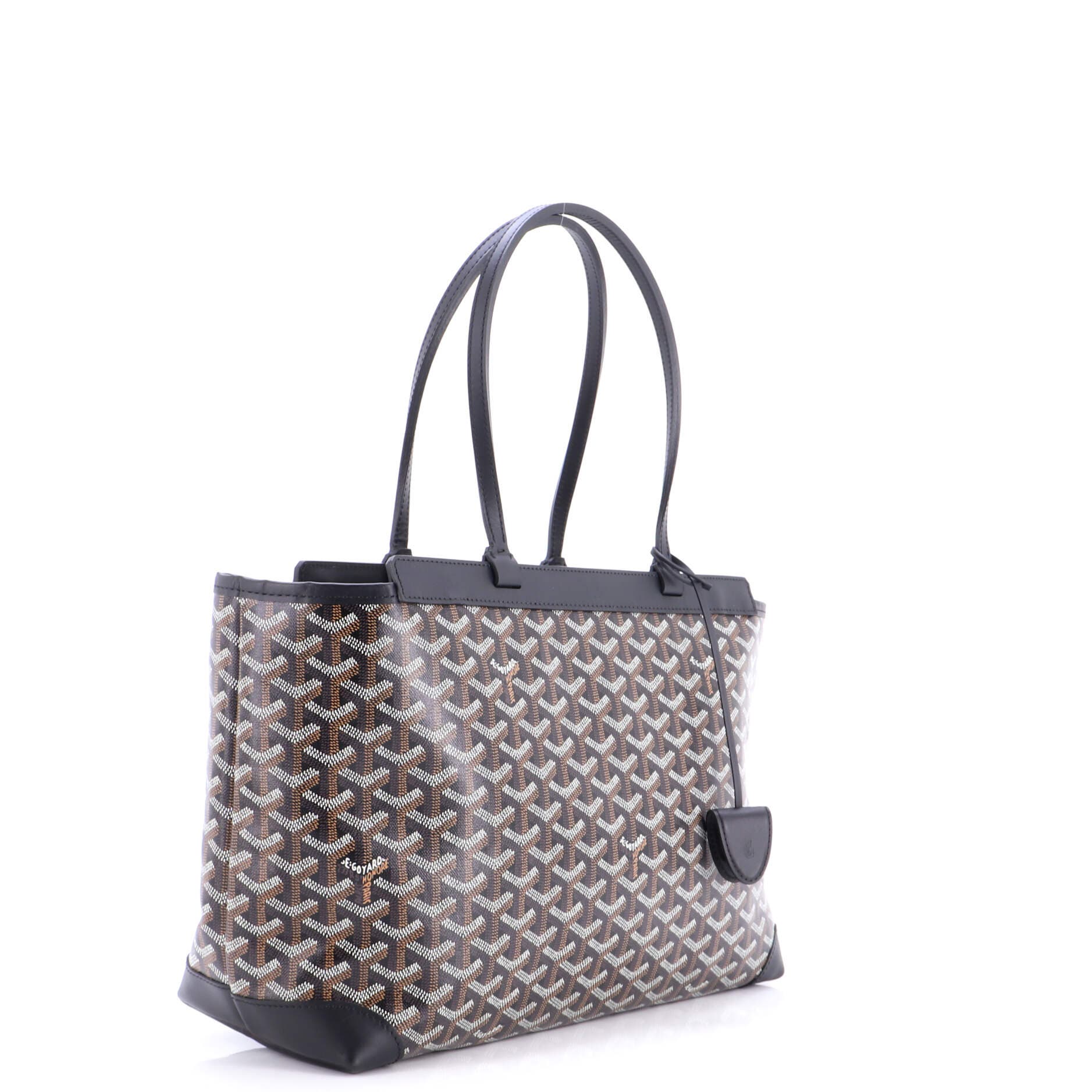 Pre-Owned Goyard Bellechasse Bag Coated Canvas PM, Alternate, color, Black