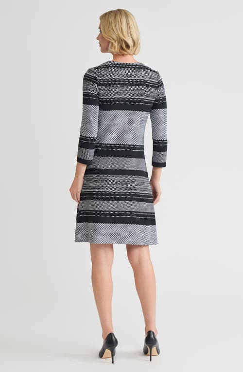 Ming Wang A-line Multi-stitch Knit Dress In Gray