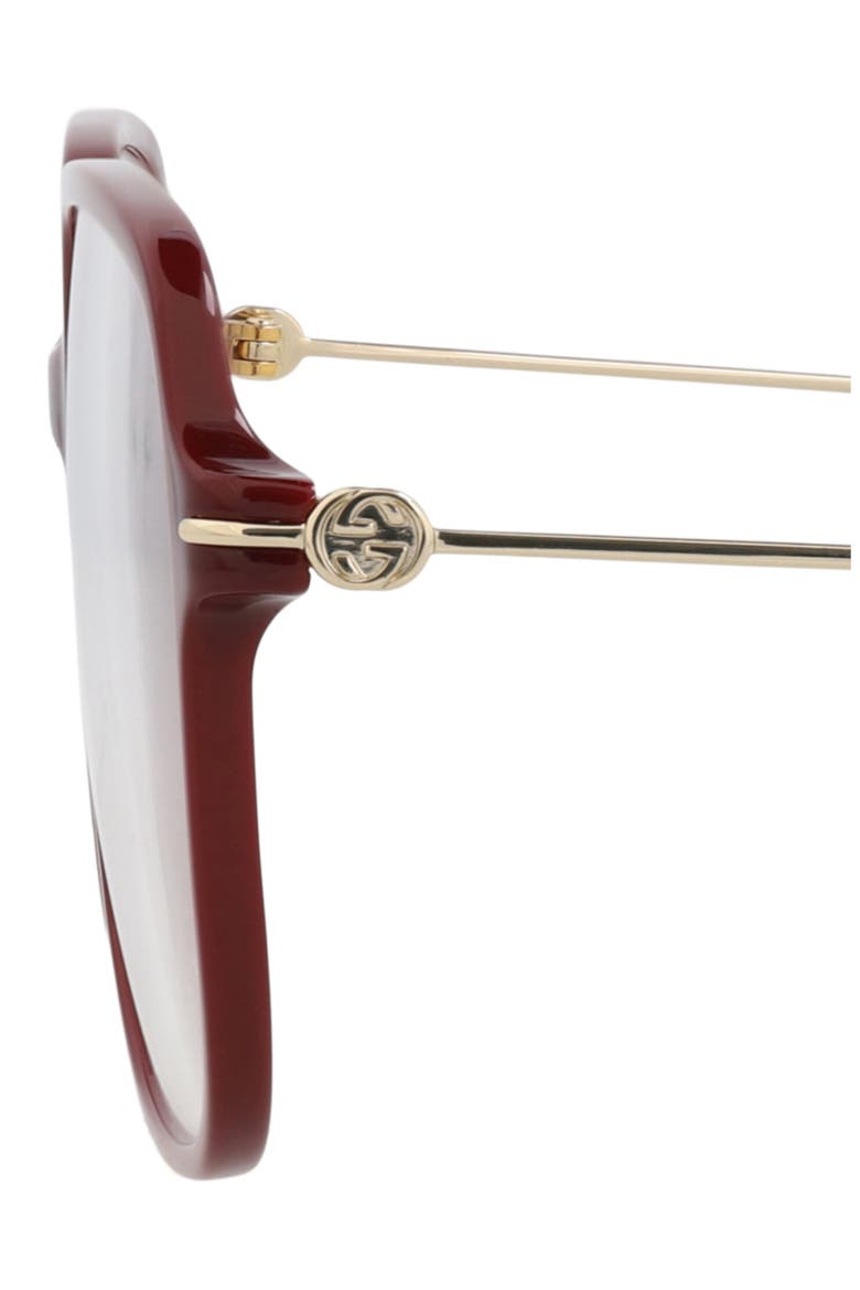 56mm Square Optical Glasses, Alternate, color, BURGUNDY GOLD TRANSPARENT
