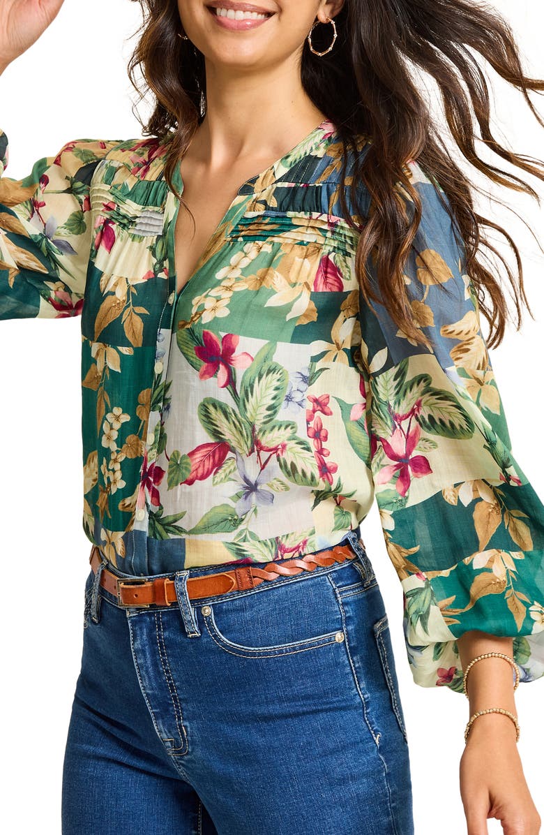 Tommy Bahama Floral Pintuck Top, Main, color,