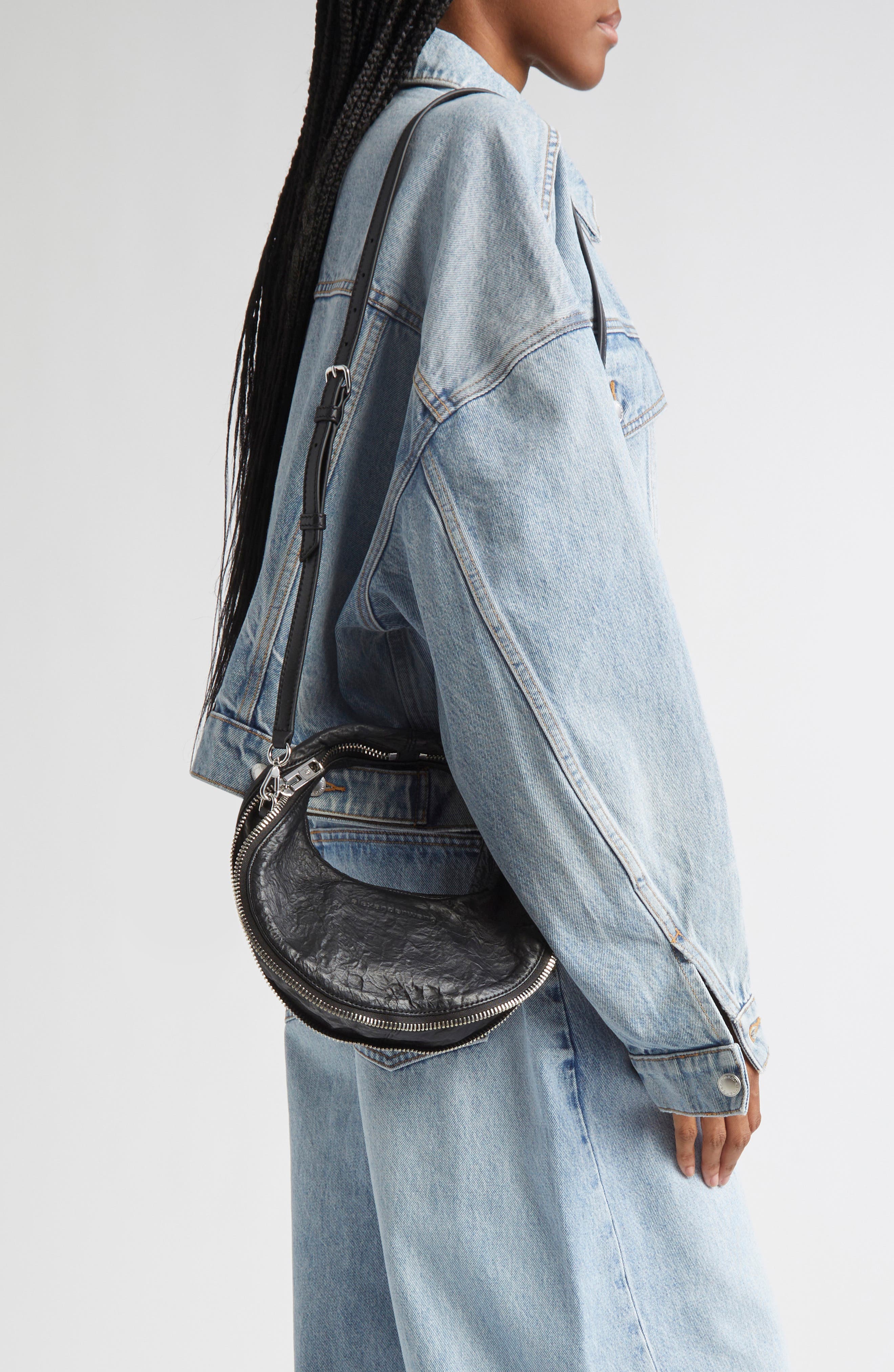 Alexander Wang Mini Twist Memory Leather Handbag, Alternate, color, 