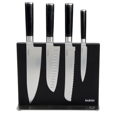 5-Piece German Steel Forged Knife Block Set with Magnetic Holder