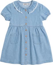 FYI Fringe Trim woven Rope Tape Denim Dress