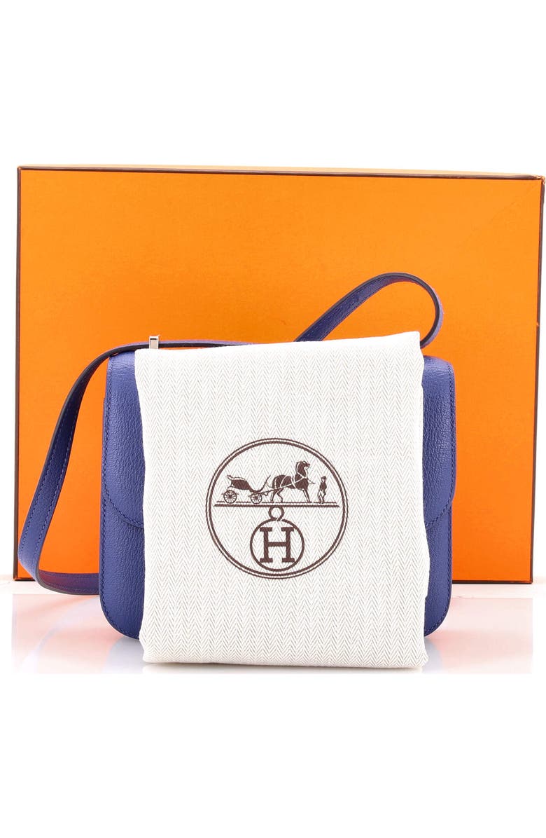 Pre-Owned Hermes Constance Bag Verso Chevre Mysore 18, Alternate, color, Bleu Brighton/Bleu De Prusse
