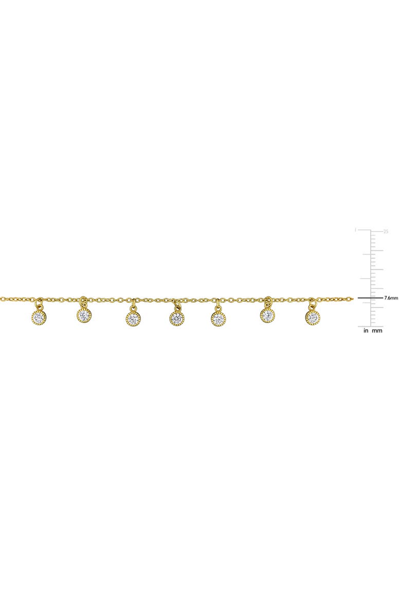 Lab-Created White Sapphire Station Necklace, Alternate, color, Gold-Plated