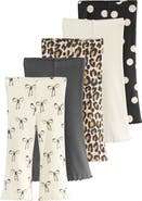 NEXT Kids' Assorted 5-Pack Rib Flare Leggings