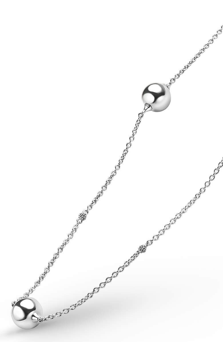 LAGOS Caviar Bubble Station Necklace, Alternate, color, Silver