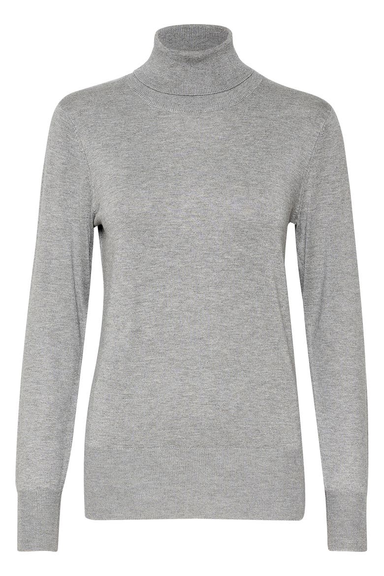 Astrid Roll Neck Jumper, Alternate, color, Grey Melange