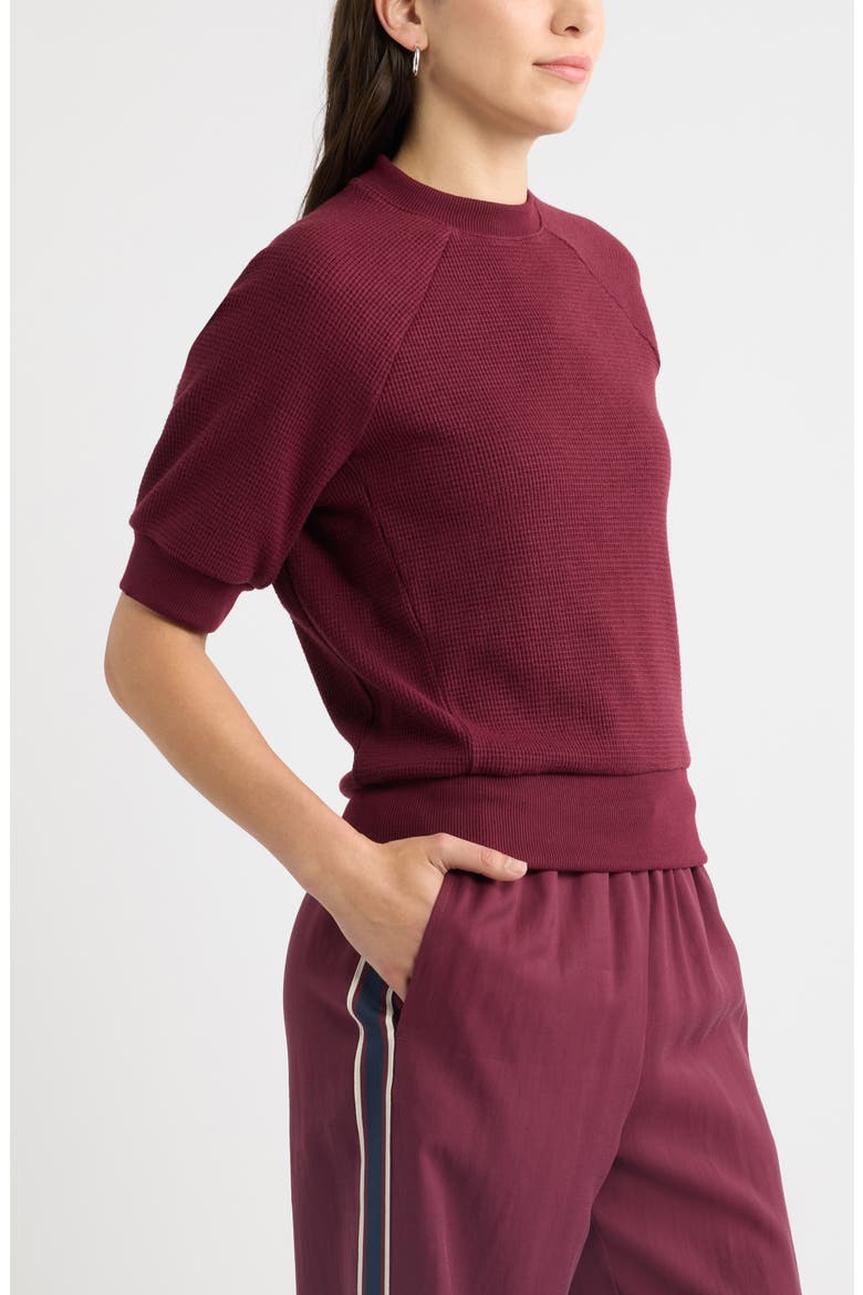 Bubble Sleeve Sweatshirt, Alternate, color, BURGUNDY LONDON