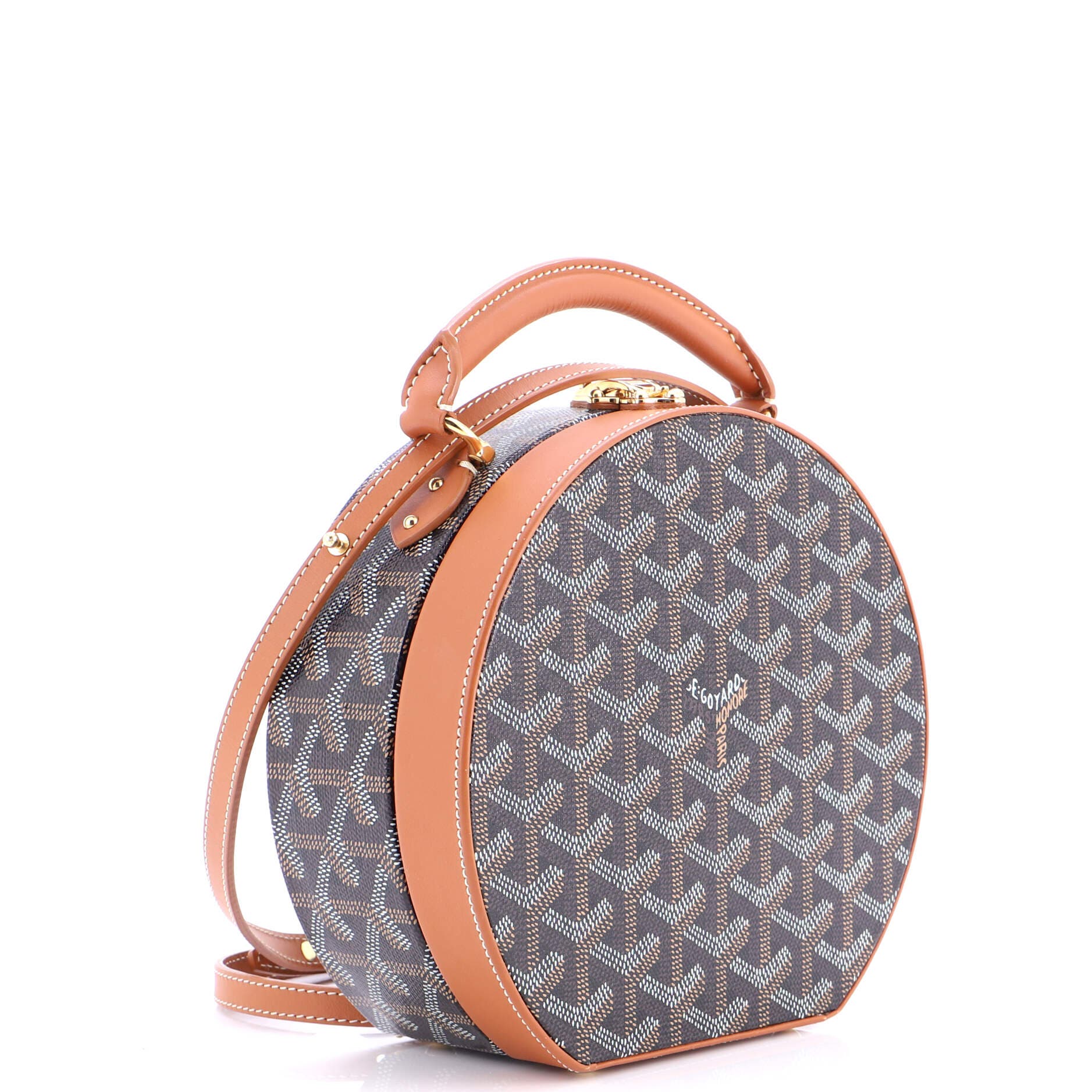 Pre-Owned Goyard Alto Hatbox Bag Coated Canvas, Alternate, color, Black