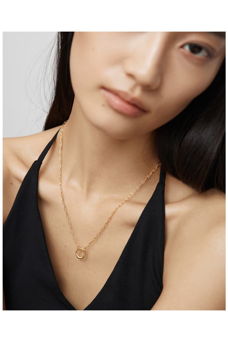 Oval Link Chain Charm Necklace, Alternate, color, 18K GOLD VERMEIL