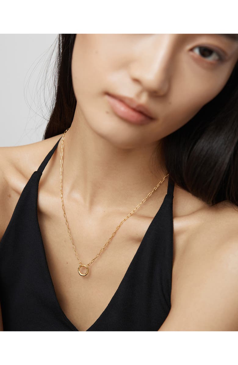 Monica Vinader Oval Link Chain Charm Necklace, Alternate, color, 18K Gold Vermeil