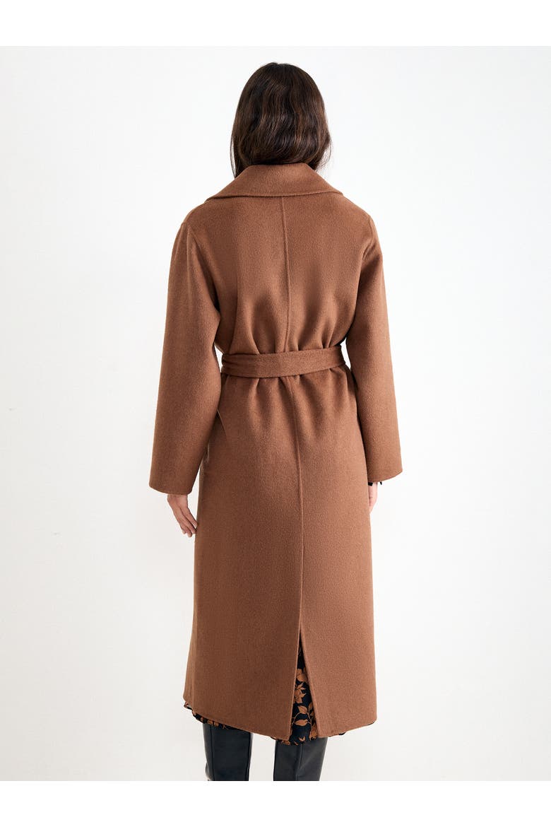 Darcy Double Face Belted Wrap Coat, Alternate, color, Brown