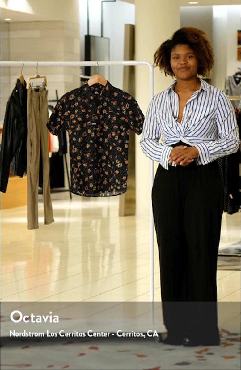 Kids' Future Hippie Floral Short Sleeve Button-Up Shirt, sales video thumbnail