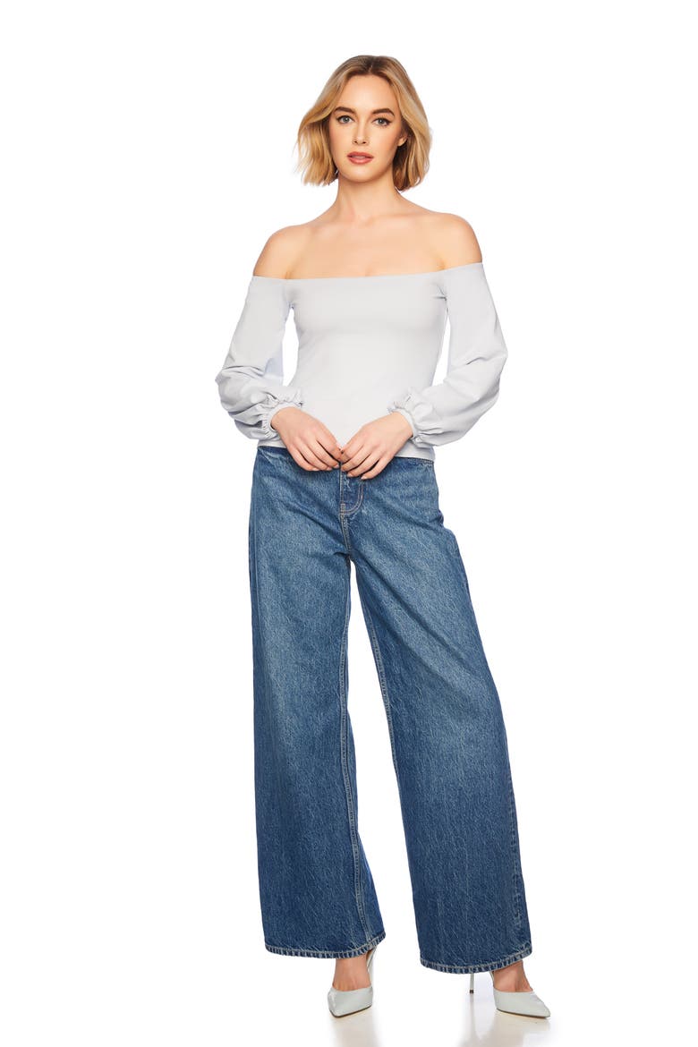 Poet Off the Shoulder Top, Alternate, color, TRANQUILITY