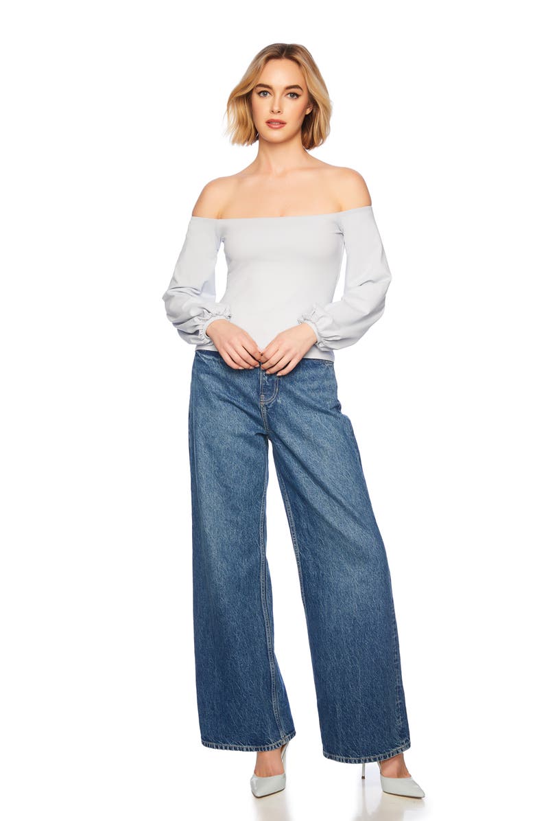 Susana Monaco Poet Off the Shoulder Top, Alternate, color, Tranquility