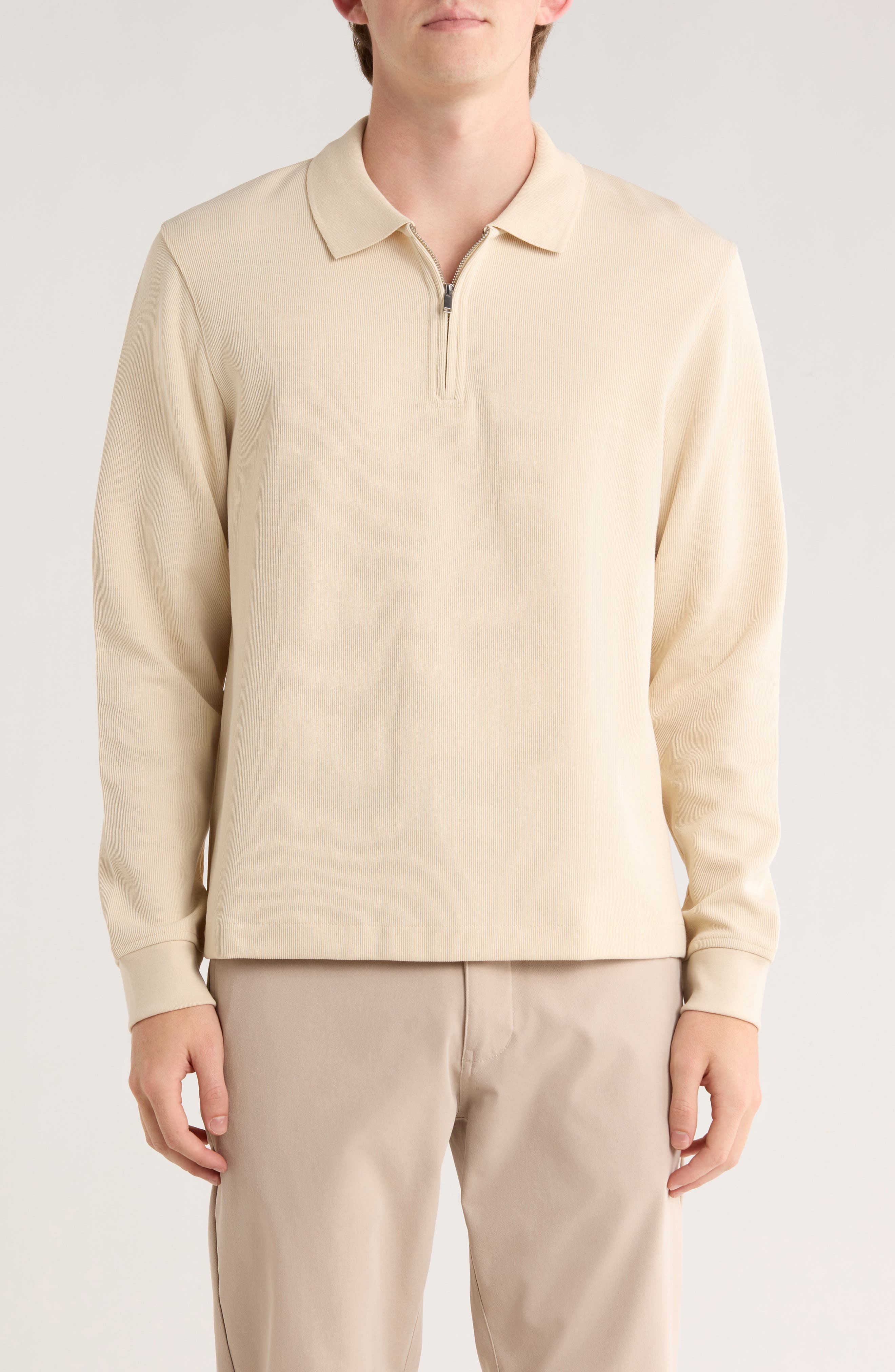 Cactus Man Quarter Zip Long Sleeve Polo