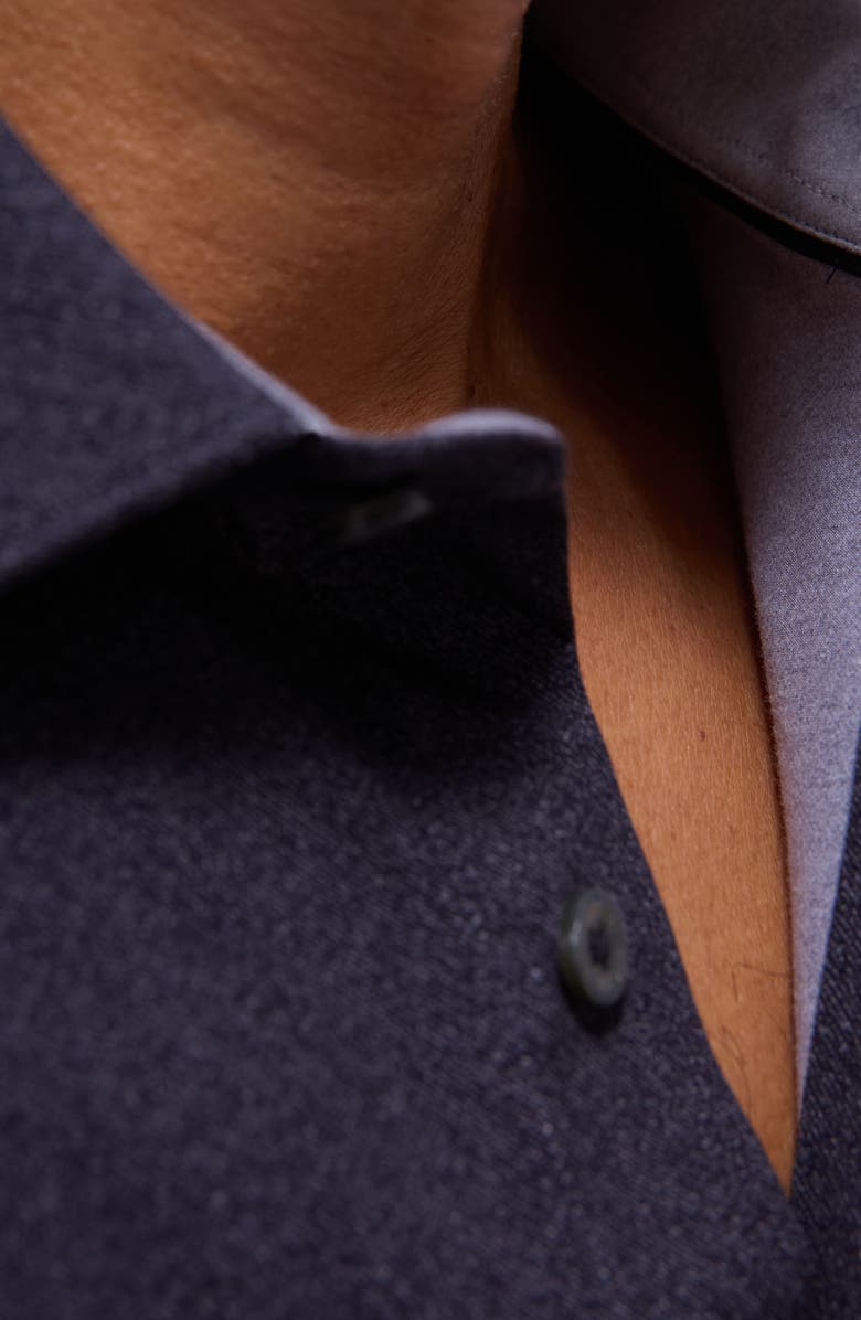 Bugatchi Jimmy OoohCotton<sup>®</sup> Solid Button-Up Shirt, Alternate, color, Black