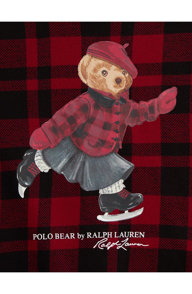 Polo Ralph Lauren Kids' Polo Bear Fleece Crewneck Sweatshirt, Alternate, color, Edged Overcheck Holiday Red