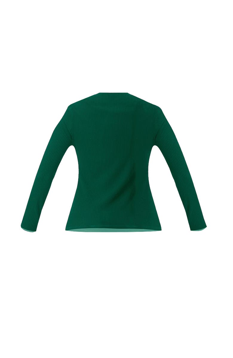 IVONNE Ribbed Knit Top with Asymmetrical Neckline, Alternate, color, Green