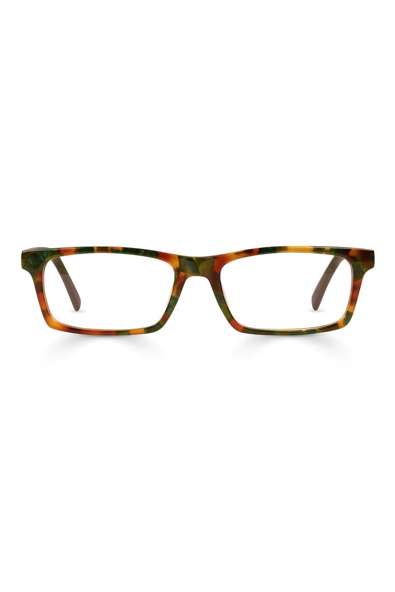 Number Cruncher 53mm Rectangular Reading Glasses, Main, color, GREEN / BROWN TORTOISE FOREST