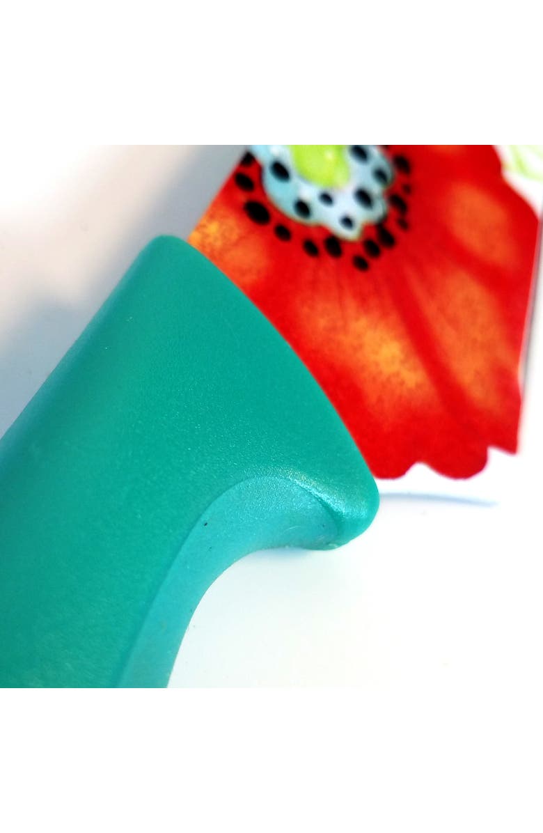 Studio California Jordana 3 Piece Cutlery Knife and Cutting Board Set Floral Pattern, Alternate, color, Turquoise