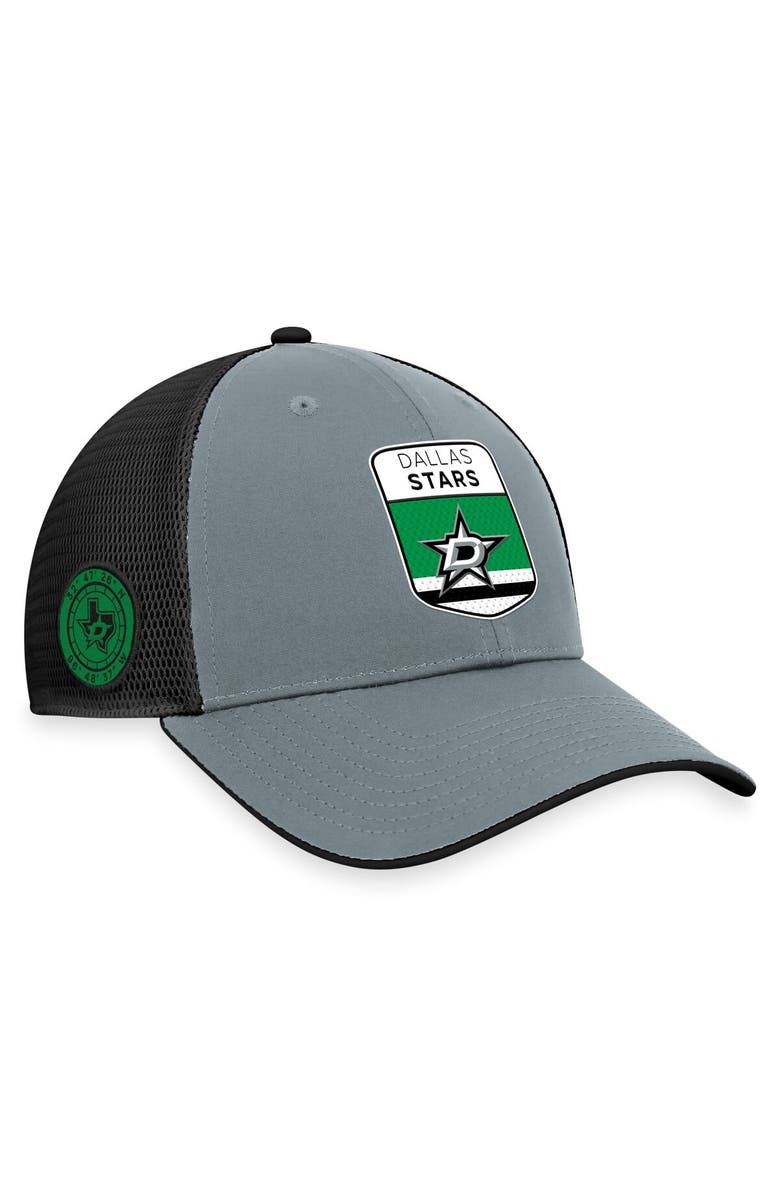 FANATICS Men's Fanatics Branded  Gray/Black Dallas Stars Authentic Pro Home Ice Trucker Adjustable Hat, Main, color, 