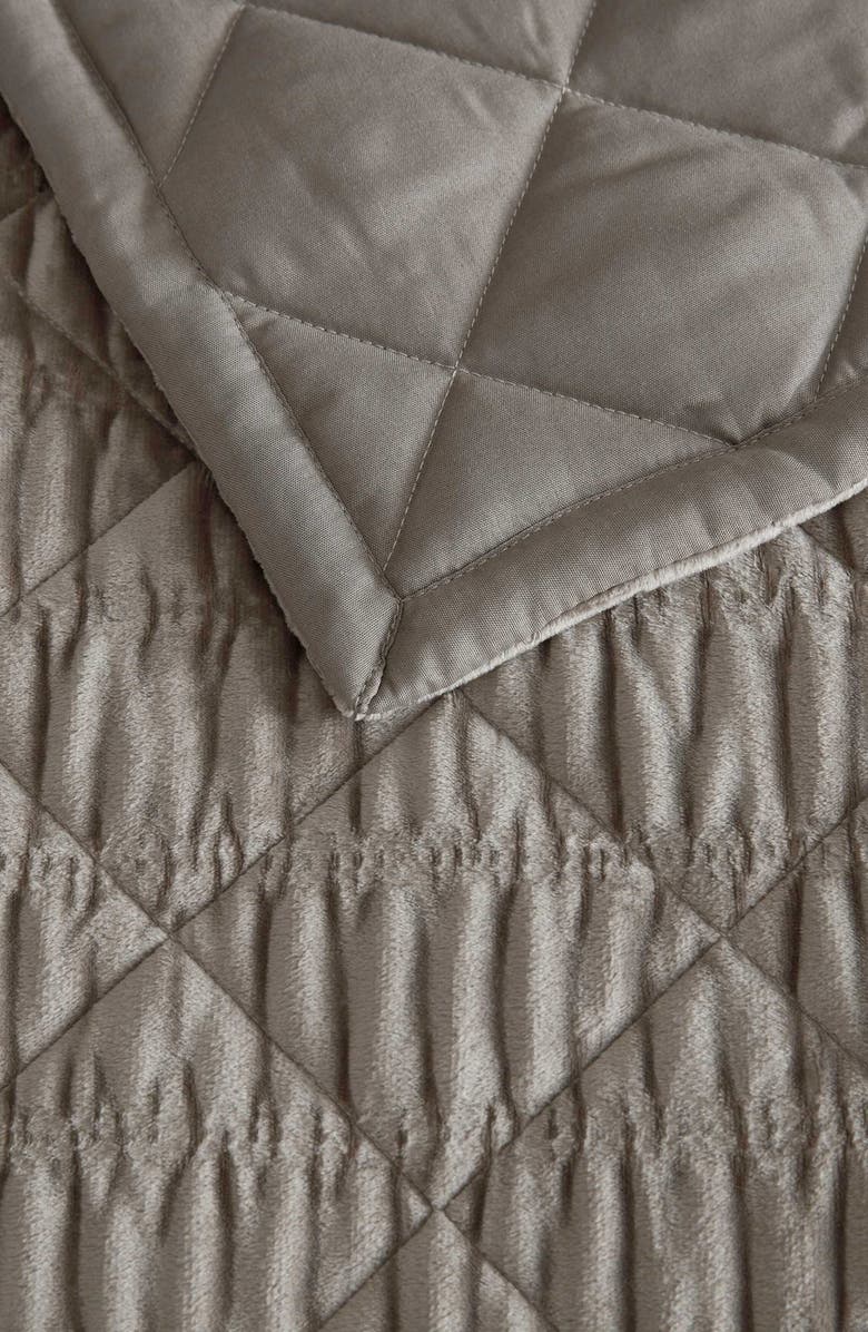 Vera Wang Crushed Velvet Comforter & Sham Set, Alternate, color, Light / Medium Brown