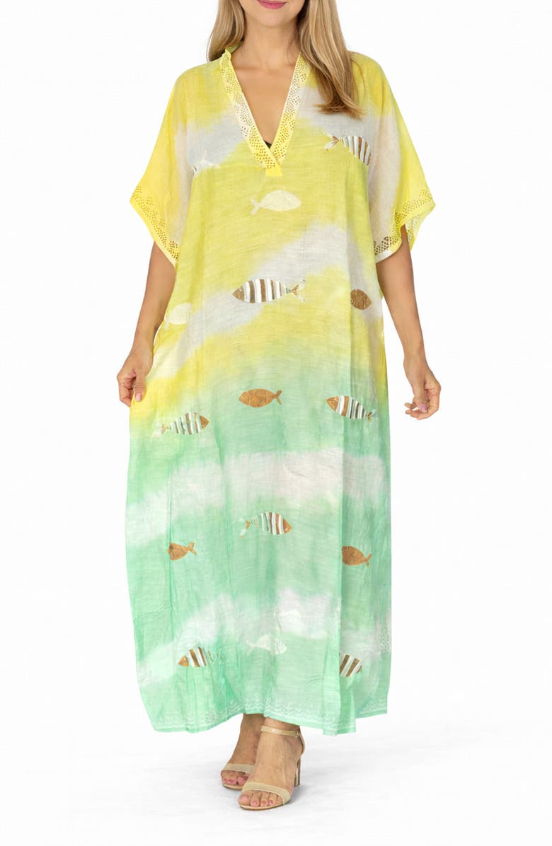 RANEES <p>Cotton Cover-Up</p>, Main, color, Yellow