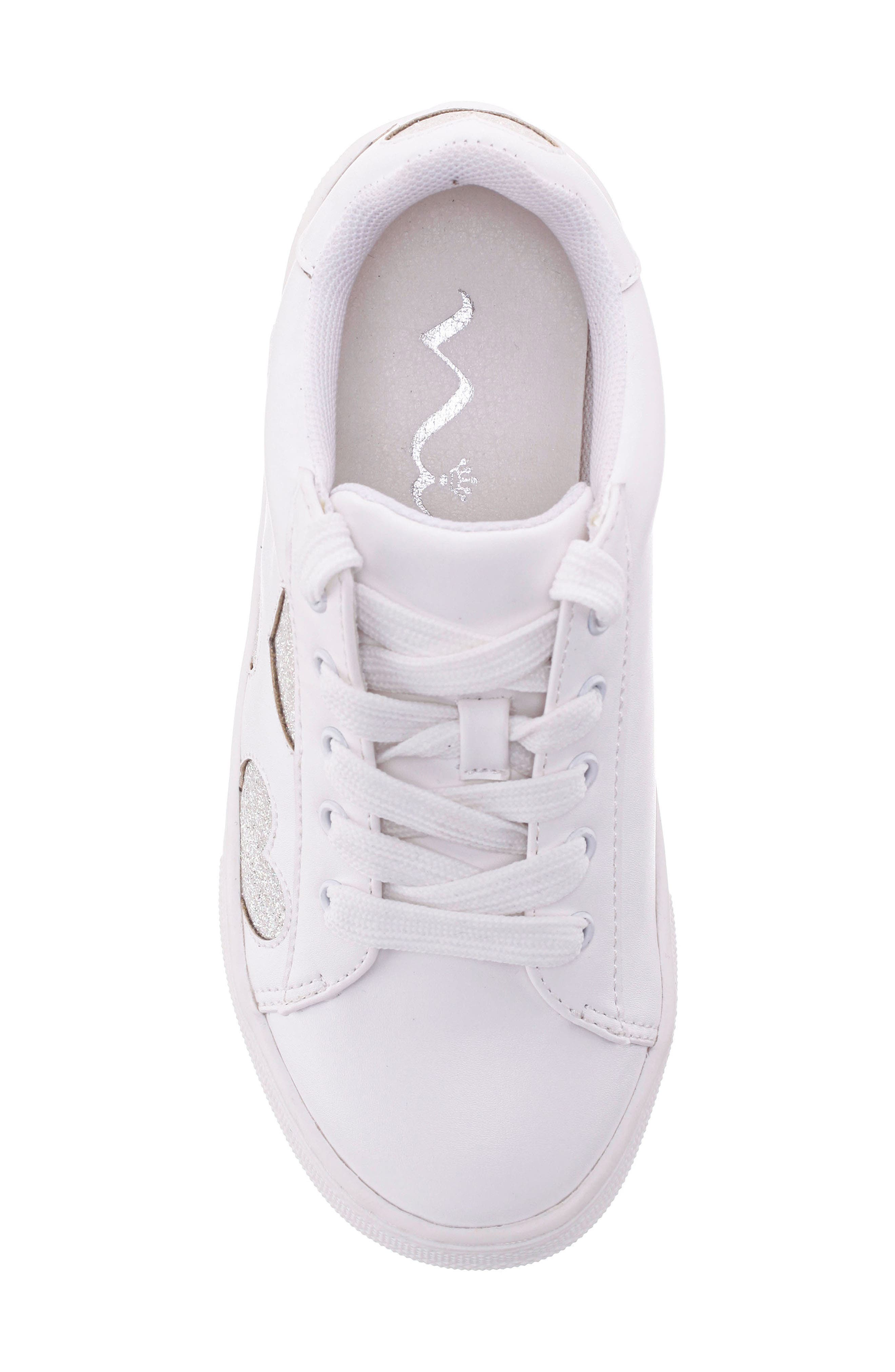 Kids' Esti Sneaker, Alternate, color, WHITE SMOOTH/ GLITTER