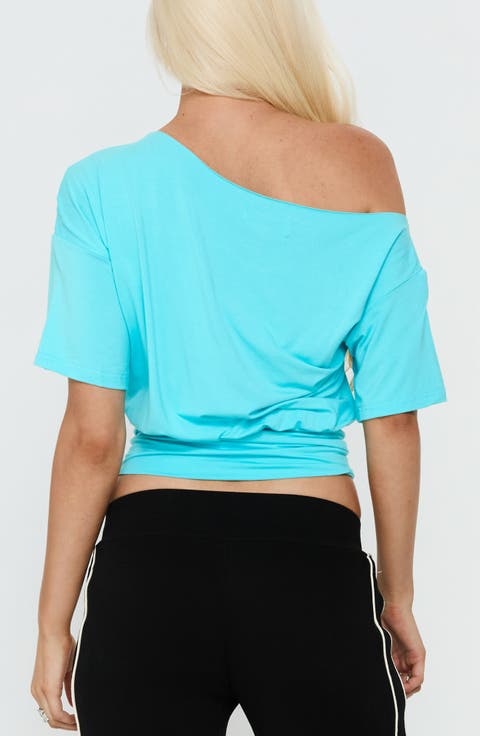 Ashlinn One-Shoulder Drapey Tee