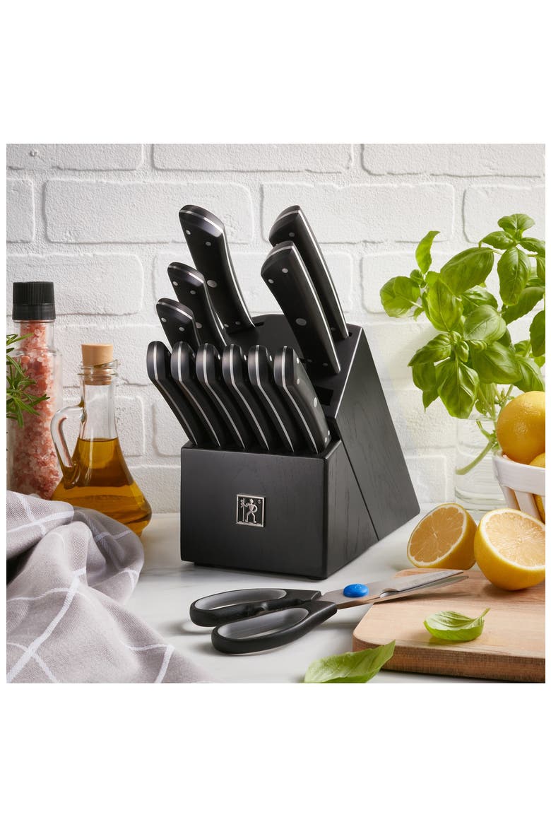 Noir 13-Piece Knife Block Set, Alternate, color, BLACK