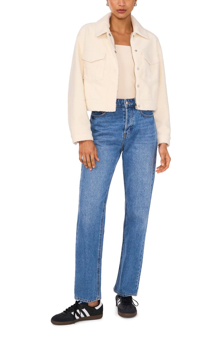 1.STATE Faux Shearling Crop Jacket, Alternate, color, Birch