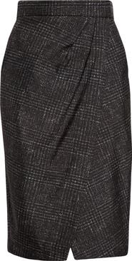 Max Mara Hidalgo Houndstooth Silk Pencil Skirt