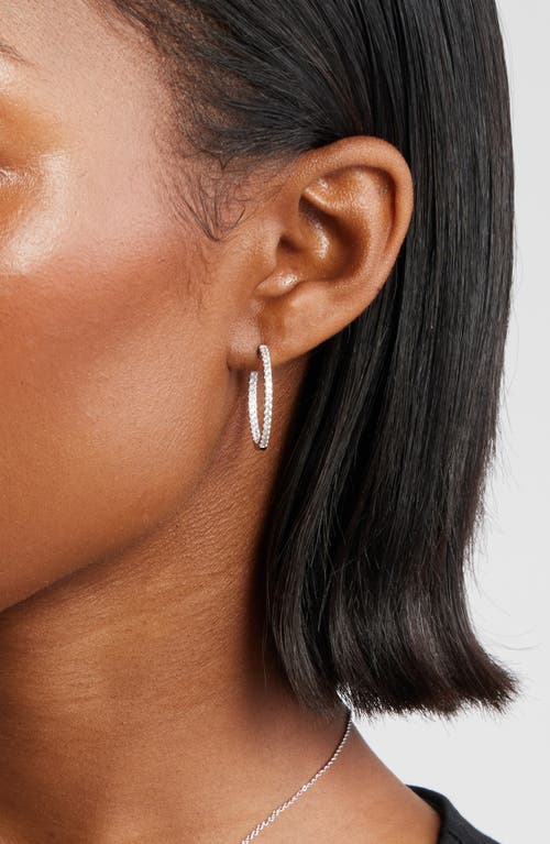 Nordstrom Pavé Cubic Zirconia Hoop Earrings In Silver