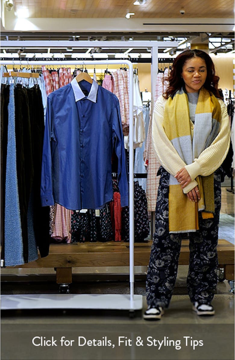 Blue Cotton Button-Up Shirt with Pinstripe Collar, sales video thumbnail