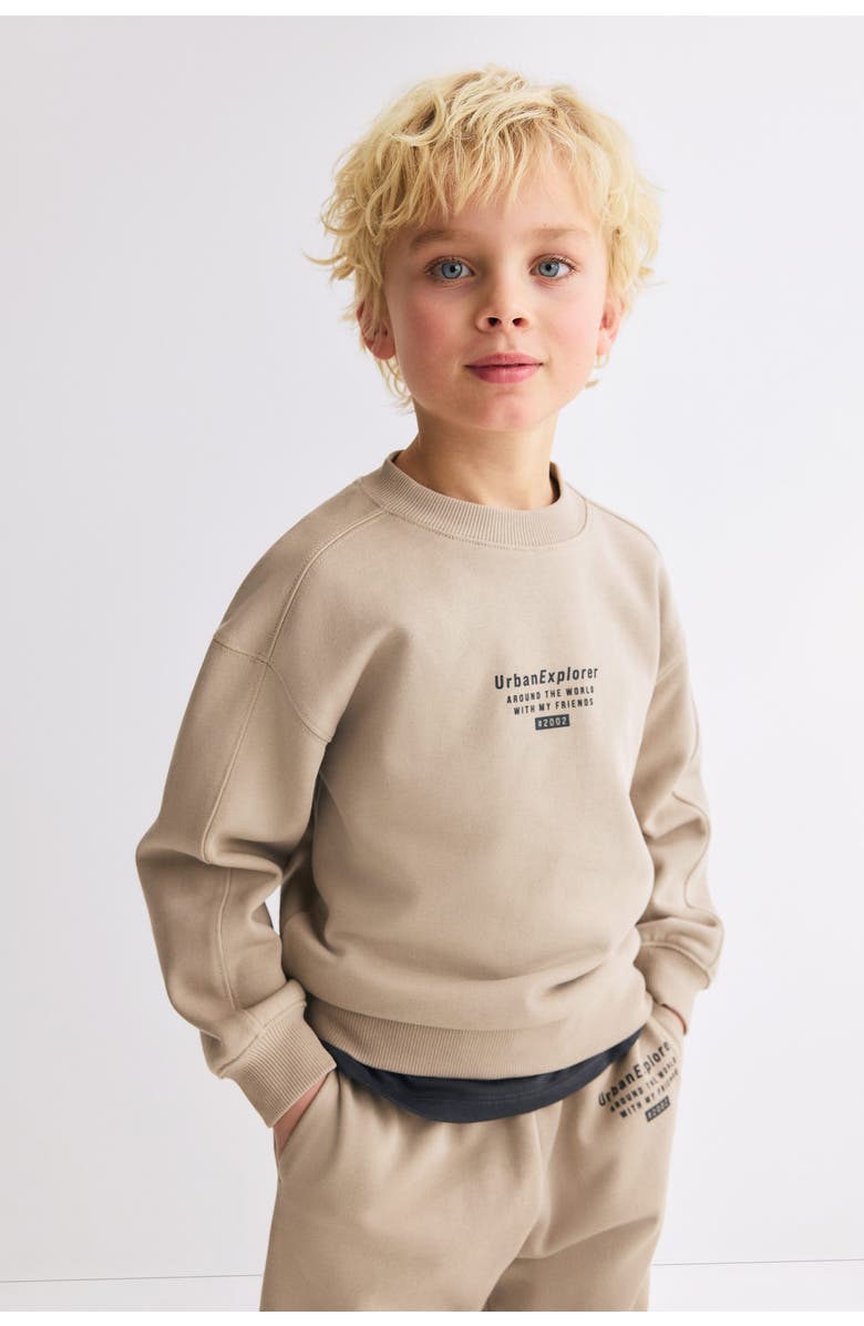 H&M 2-piece Motif-detail Sweatshirt Set, Alternate, color, 