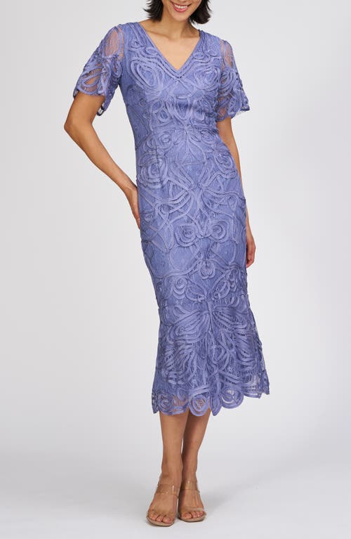 Js Collections Camila Soutache Cocktail Dress In Bleached Denim