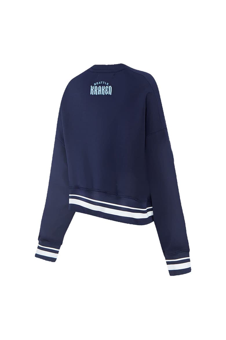 Women's Pro Standard  Deep Sea Blue Seattle Kraken Area Code Cropped Pullover Sweatshirt, Alternate, color, Navy