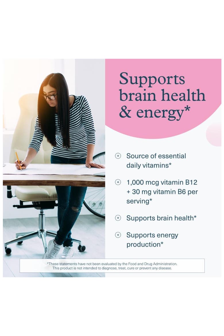 Vegan B12 and B6 Brain Health Energy Support Supplement 60 Vegetarian Capsules, Alternate, color, None