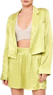 CIEBON Astella Satin Cropped Blazer