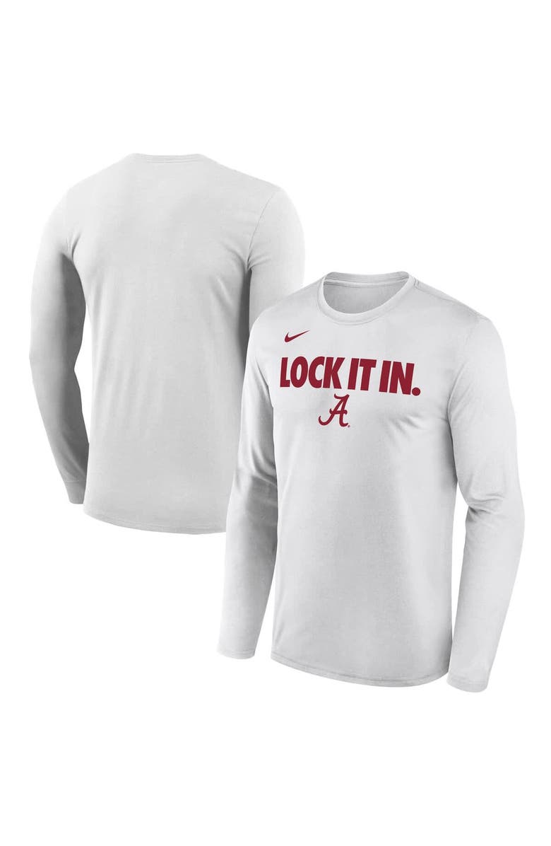 Nike Men's Nike  White Alabama Crimson Tide 2026 On-Court Bench Long Sleeve T-Shirt, Main, color, White
